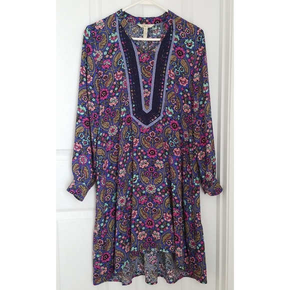 Matilda Jane Dresses & Skirts - Matilda Jane Boho Floral Ruffle HiLow Dress Small